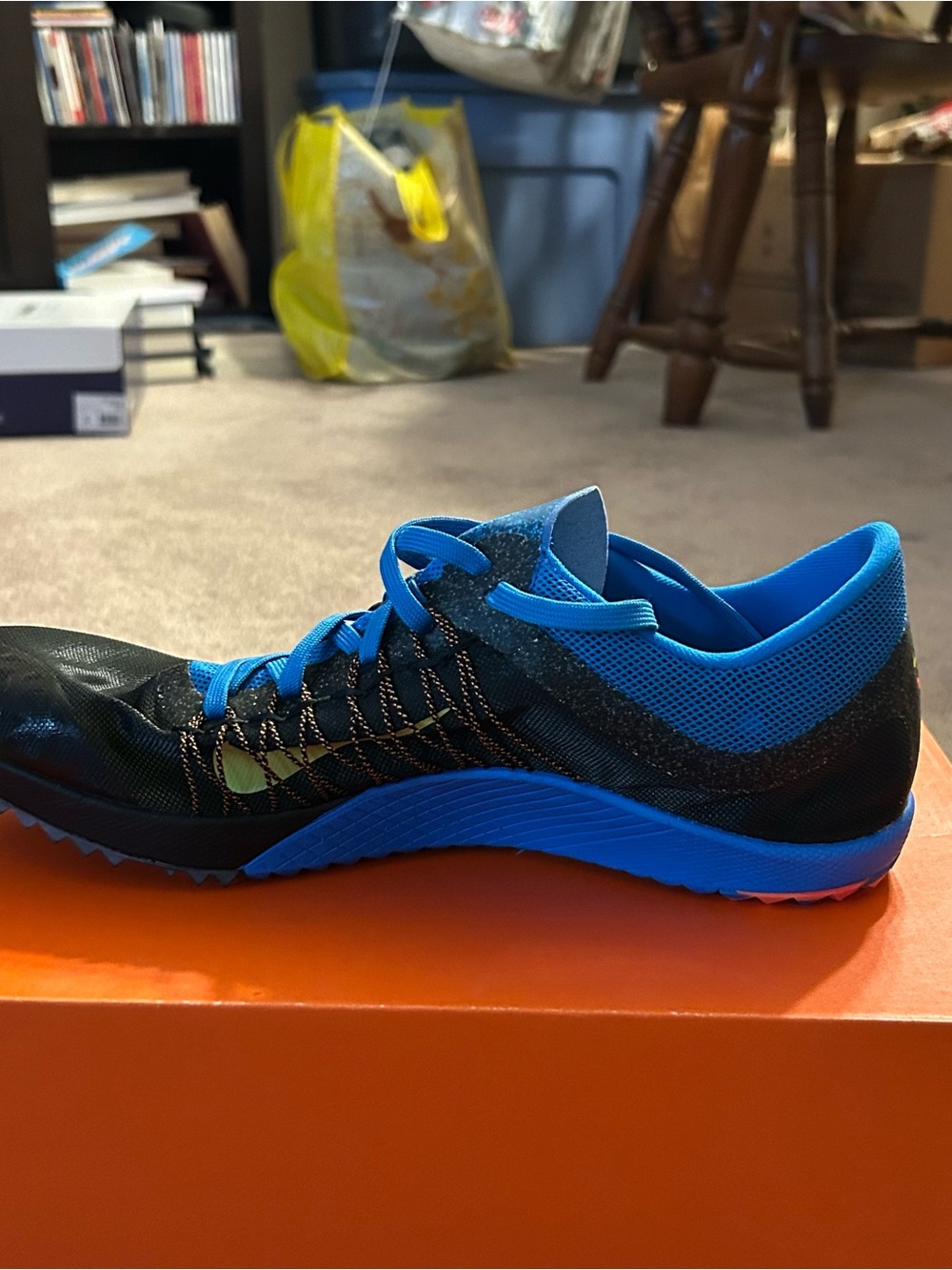 Nike Men's Track Spikes - Blue with Orange Accents